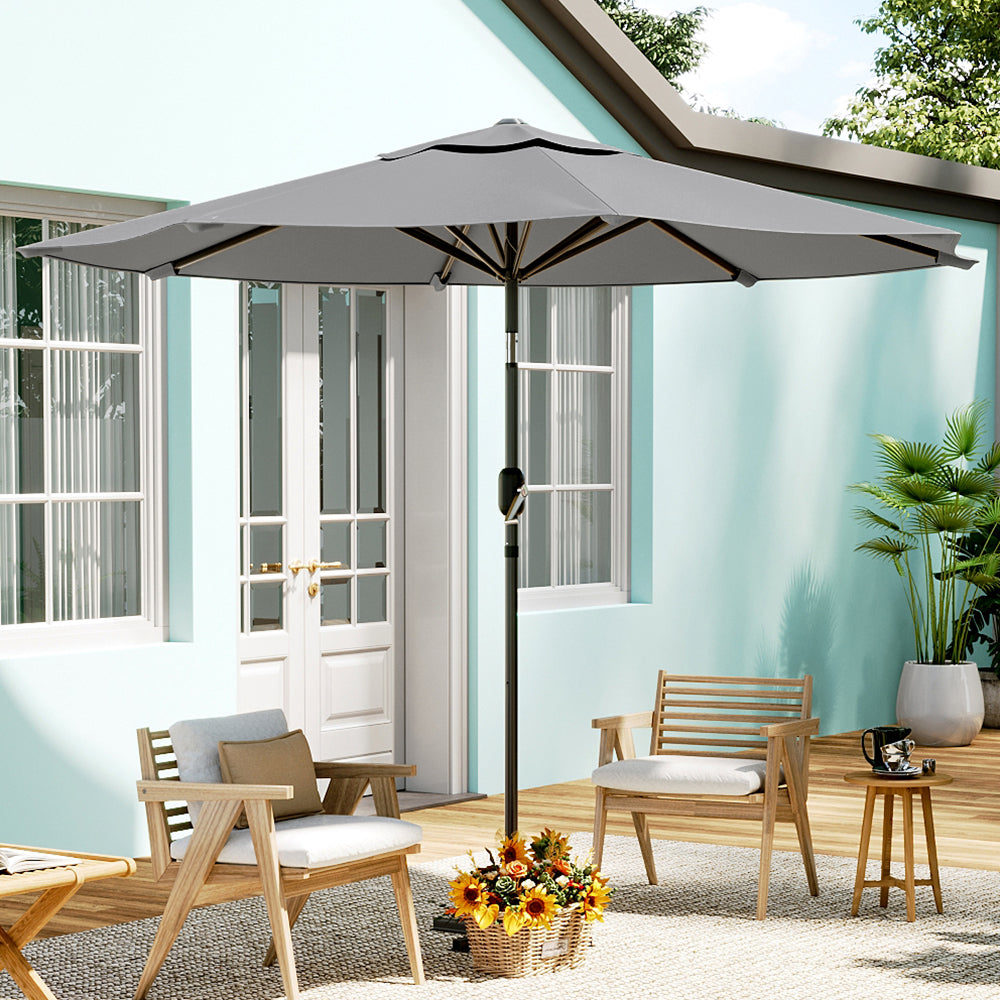 3M Garden Sunshade Tilt Parasol Umbrella with Crank