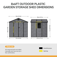 Double Doors Waterproof Garden Storage Tool Shed with Window