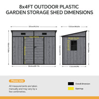 6/7x4ft Garden Storage Shed with Window Double Doors and Floor