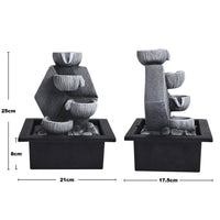 Tabletop Water Fountain with LED Light for Home Decor