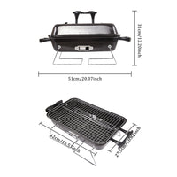 Portable Tabletop BBQ Grill Smoker with Lid