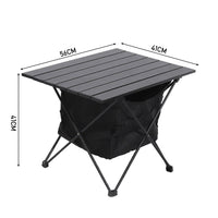 Camping Table Foldable Aluminium Roll Up Top Portable Outdoor Use