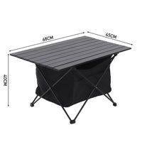 Camping Table Foldable Aluminium Roll Up Top Portable Outdoor Use