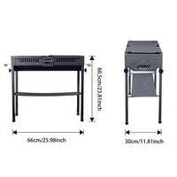 Dimensions of Black Outdoor Portable Charcoal Barbecue Grill with Dual Prep Panels – Compact BBQ Size Guide for Outdoor Use
