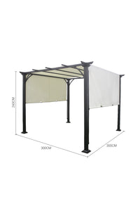 9.8' Outdoor Patio Pergola with Retractable Canopy