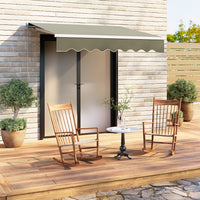 79/98/138/157 inch Grey Outdoor Retractable Patio Canopy Awning for Door Window