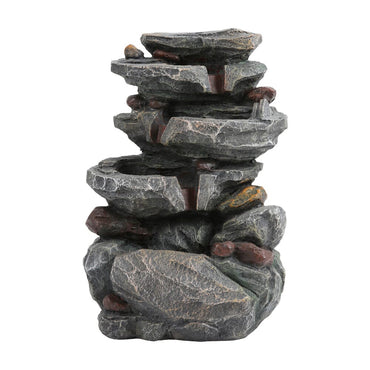 Outdoor Water Fountain Solar-Powered Rockery Fountain Decor Fountains Living and Home 