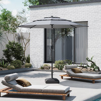 Grey Garden 3 Tier Parasol Umbrella with Base