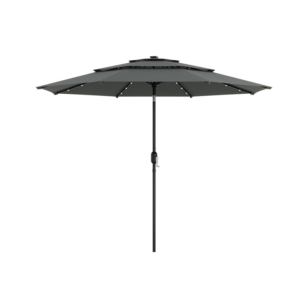 Grey Garden 3 Tier Parasol Umbrella with Base