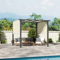9.8' Outdoor Patio Pergola with Retractable Canopy