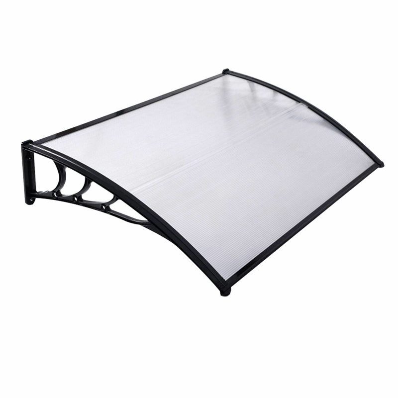 Window Door Awning Canopy with Brackets Black