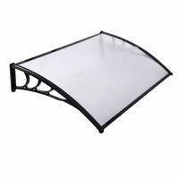 Window Door Awning Canopy with Brackets Black
