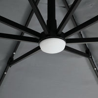 3M Garden Square Cantilever Parasol Umbrella with LED Lights