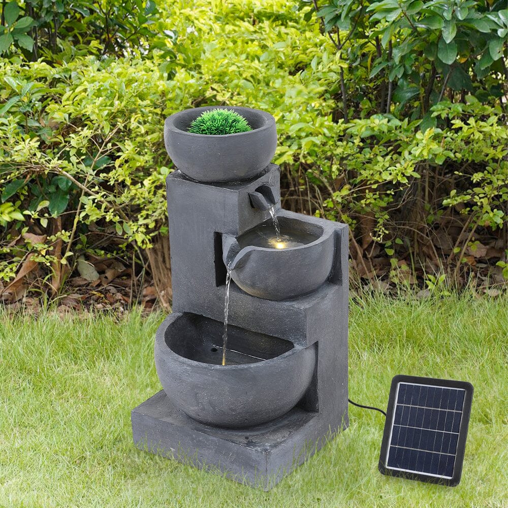 Outdoor Fountain Decor Solar-Powered Water Fountain Living and Home 