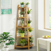 3/4/5 Tier Corner Ladder Shelf Bookcase Plant Flower Display Stand Storage Rack Bookcases & Standing Shelves Living and Home 