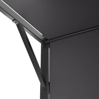 Dark Black Outdoor Retractable Steel Pergola with Canopy