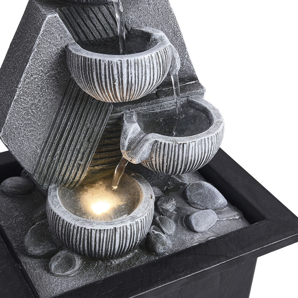 Tabletop Water Fountain with LED Light for Home Decor
