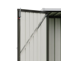 Close-up of reinforced double doors on 5x3ft metal garden shed – durable and wide for easy access