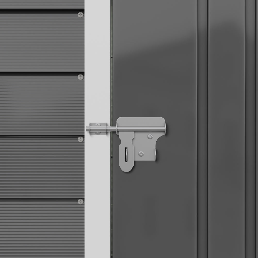 4x6ft Pent Roof Metal Garden Storage Shed with Lockable Door