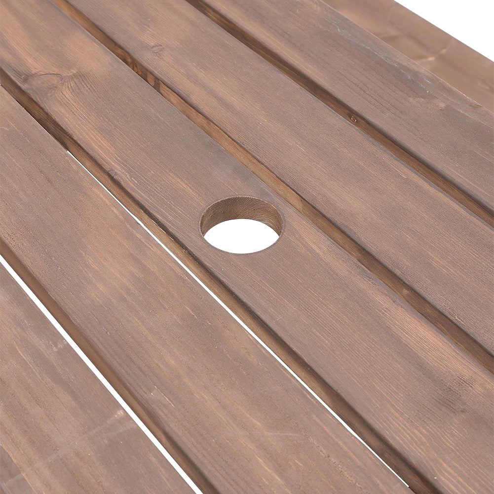 Solid Wood Rectangle Camping Table and Bench Sets