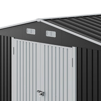 10ft Metal Garden Storage Shed with Apex Roof & Double Doors