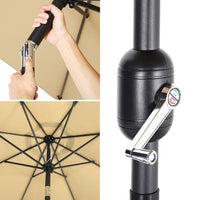 3M Garden Sunshade Tilt Parasol Umbrella with Crank