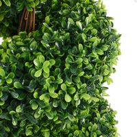 2 Pack Artificial Topiary Spiral Boxwood Tree Fake Plant