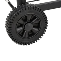 Black Outdoor Garden Charcoal Grill with Wheels and Side Table