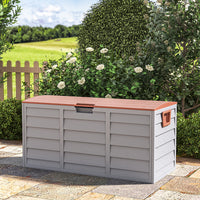290L Grey Garden Storage Box with Wheels