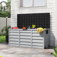 290L Grey Garden Storage Box with Wheels