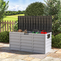 290L Grey Garden Storage Box with Wheels