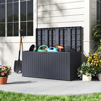 430L Black/Grey Lockable Waterproof Garden Storage Box