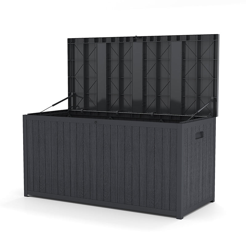 430L Black/Grey Lockable Waterproof Garden Storage Box