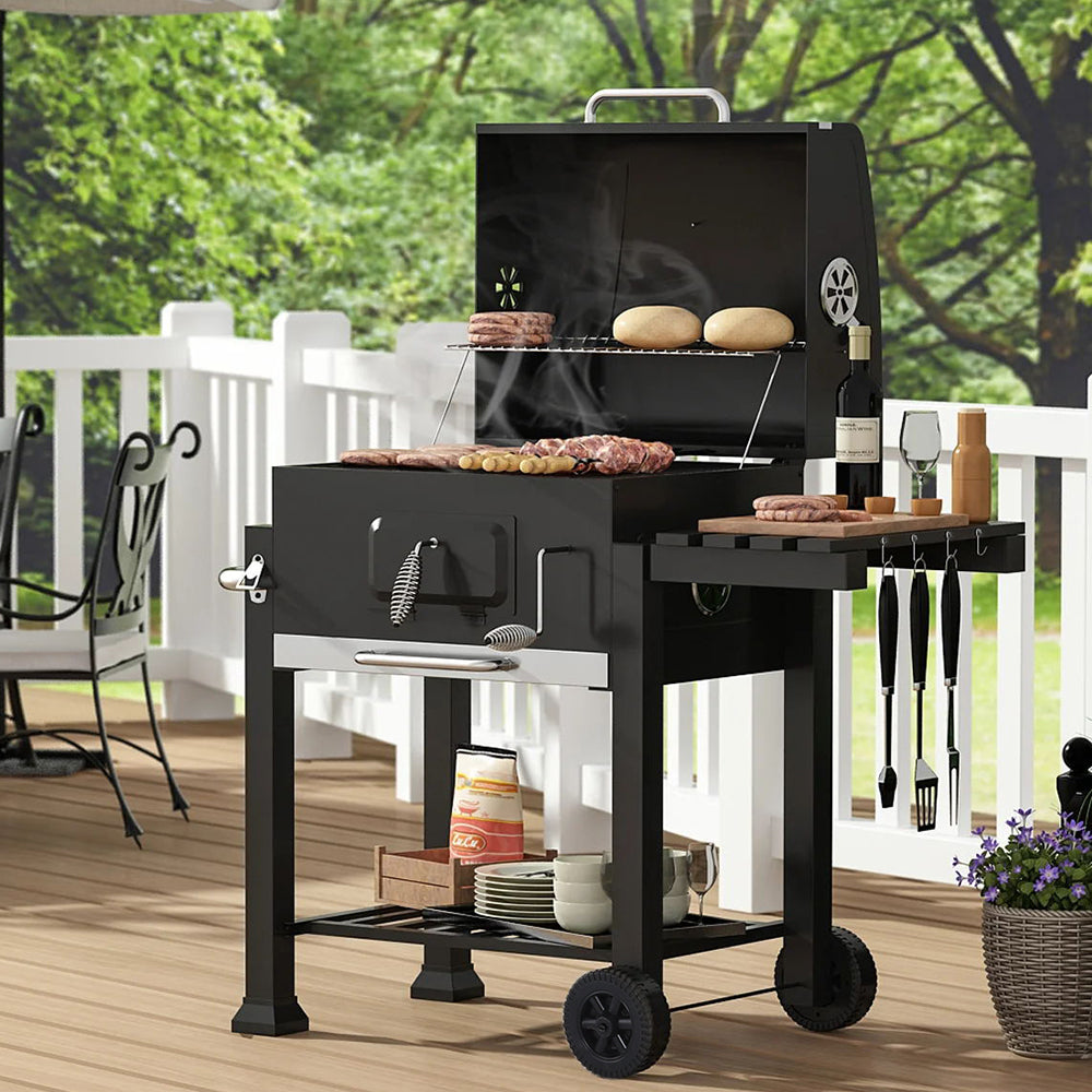 3.7'x 1.5' Barrel Charcoal BBQ Grill