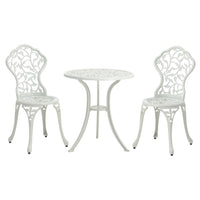 3Pcs Outdoor Garden Patio Furniture Conversation Set Cast Aluminium