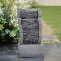 1.6’ Garden Modern Slate Cascading Fountain with LED