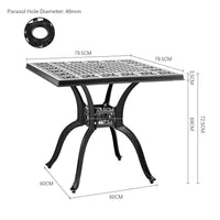 Black Cast Aluminum Outdoor Dining Table Garden Dining Tables Living and Home 