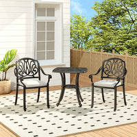 Black Garden Square Cast Aluminium Patio Table