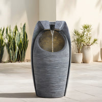 1.8' Garden Solar Rockery Resin Fountain