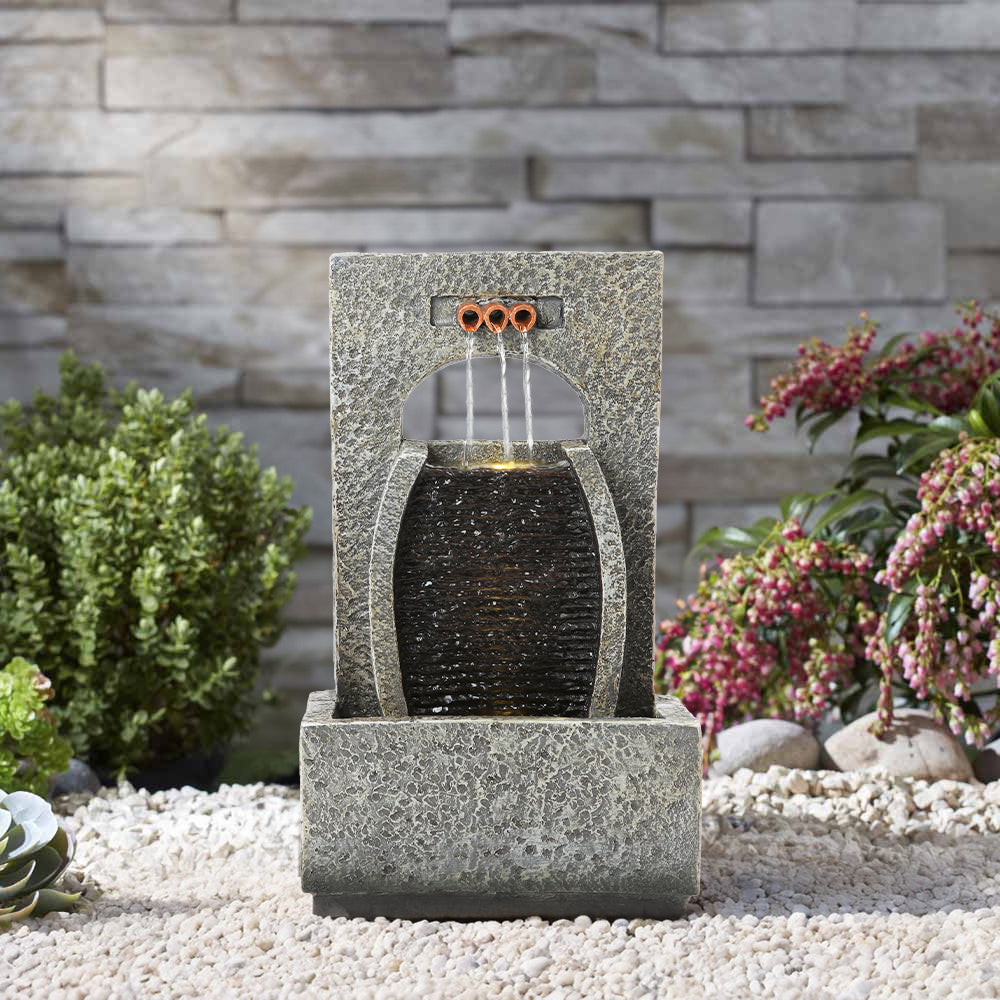 Outdoor Solar-Powered Water Fountain Decor with LED Light