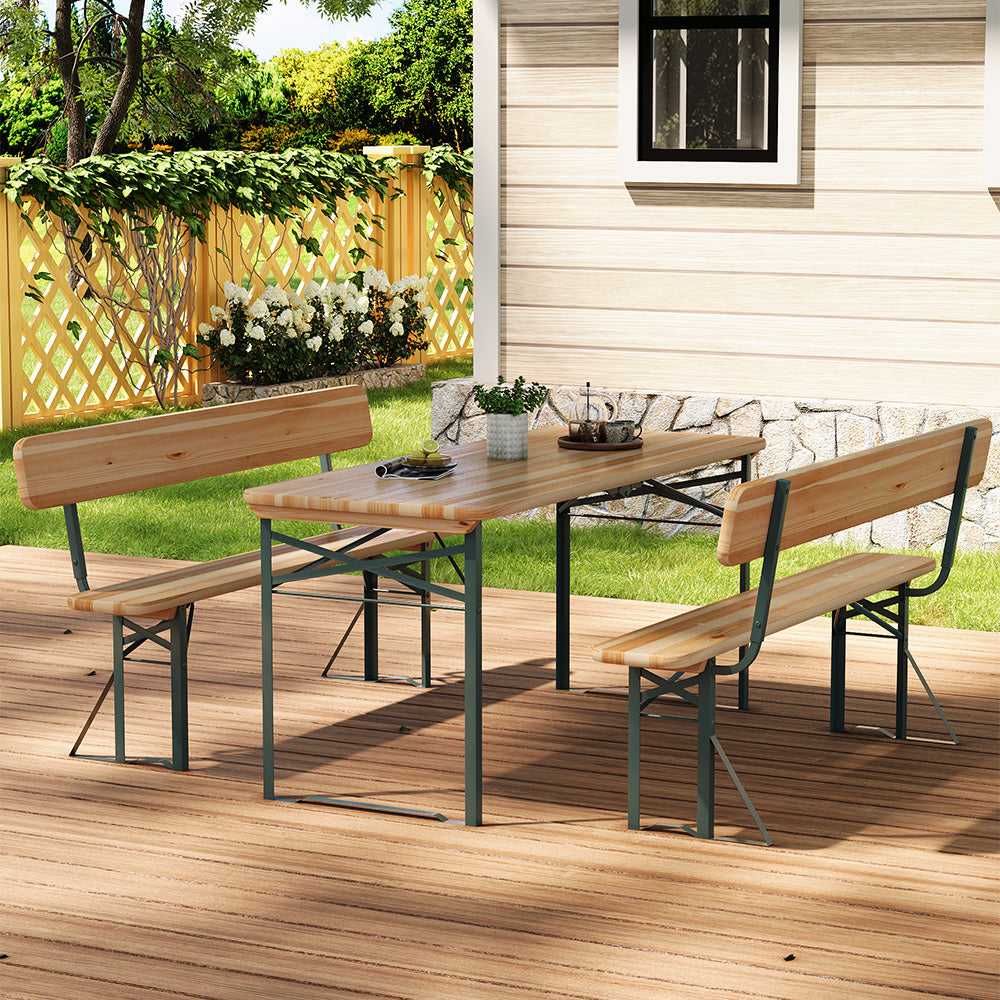 Contemporary Folding Wooden Garden Table for Outdoors