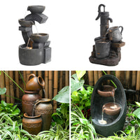 Garden Water Feature Resin Fountain with LED
