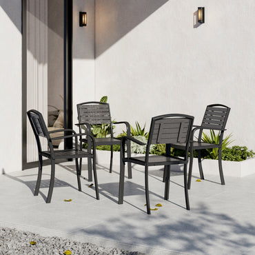 Outdoor Garden Dining Armchairs with Metal Legs Set