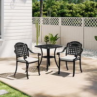 Black Garden Square Cast Aluminium Patio Table