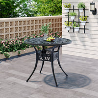 White/Black Garden Round Hollow Patio Table
