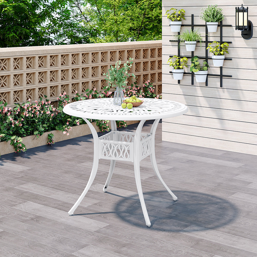 White/Black Garden Round Hollow Patio Table