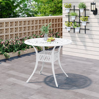 White/Black Garden Round Hollow Patio Table