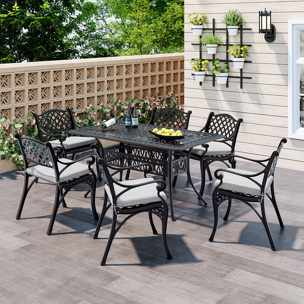 Garden Aluminium Dining Table and Seater Set