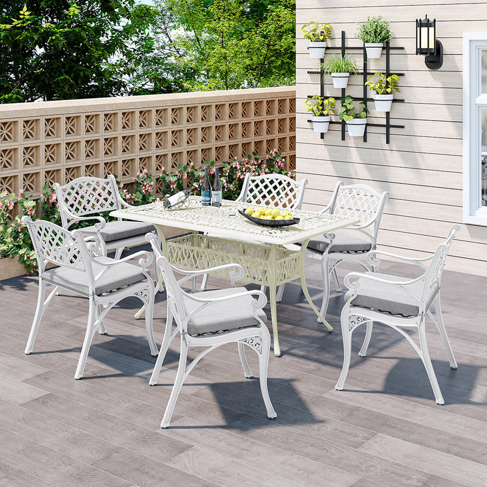 Garden Aluminium Dining Table and Seater Set