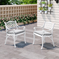 1.9' x 2.9' Garden Cast Aluminium Outdoor Armchair 2 pcs